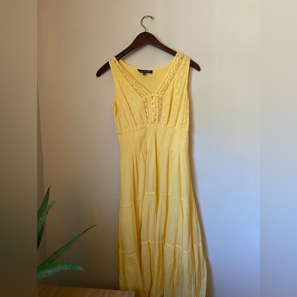 Yellow boho dress
